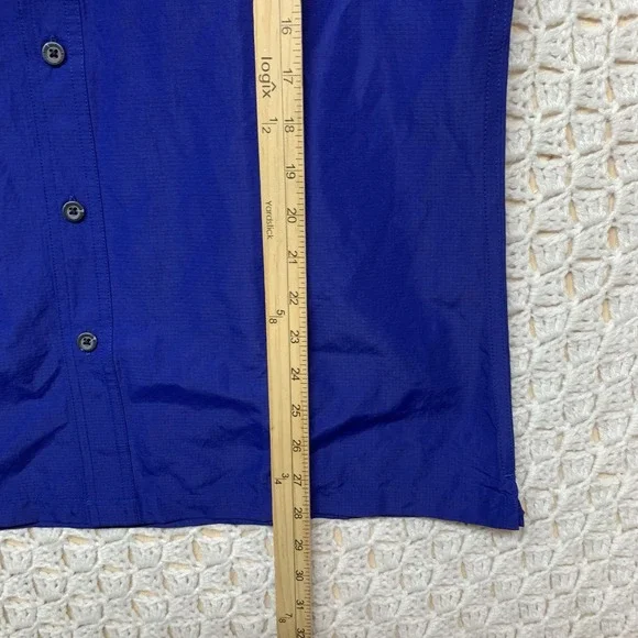 NWT Eddie Bauer Guide Ripstop Shirt Mens M Blue UPF 50t Sun Protection Long Slv - Picture 8 of 9